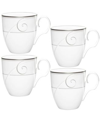 Platinum Wave Set of 4 Mugs, 15 oz. image