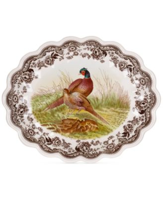 Spode - Woodland Pheasant Oval Fluted Dish