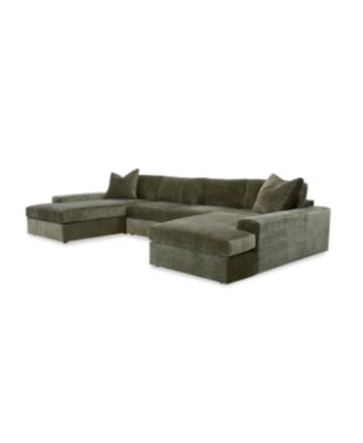 Michola 161" 3-Pc. Fabric Sectional with Double Chaise, Created for Macy's  image
