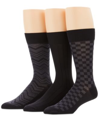 Perry Ellis Portfolio - Men's 3-Pk. Microfiber Patterned Socks