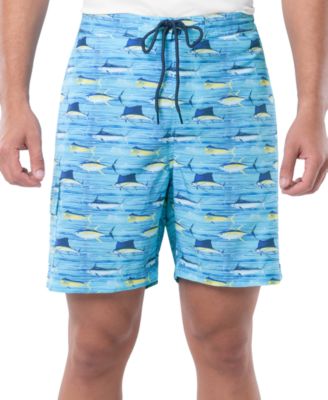 Guy Harvey - Men's Scribble Fish Drawstring 7" Surf Shorts