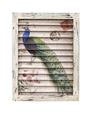 Nearly Natural - Peacock Window Shutter Wall Decor