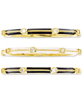 Macy's - 3-Pc. Set Cubic Zirconia & Enamel Stack Rings