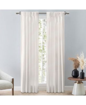 Grasscloth 2/Way Pinch Pleated w/Back Tabs Pair Curtain 100"W x 96"L image