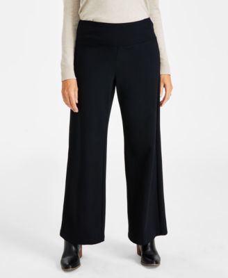 Style & Co - Petite Solid Wide-Leg Pull-On Pants