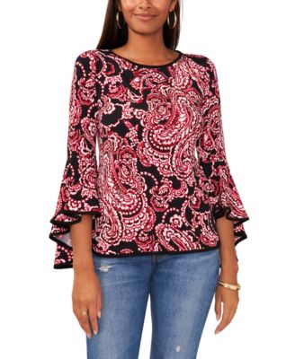 Sam & Jess - Peacock Bell-Sleeve Top