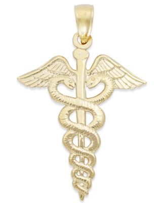 Macy's - Caduceus Charm in 14k Gold