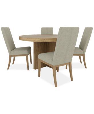 Davie Round 5-Pc. Dining Set (Table & 4 Upholstered Side Chairs) image