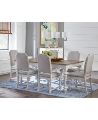 Macy's - Mandeville 7 Pc. Dining Set (Rectangular Table & 6 Upholstered Chairs)