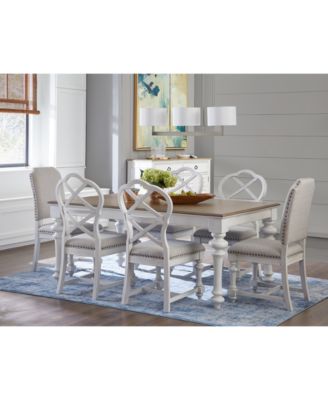 Macy's - Mandeville 7 Pc. Dining Set (Rectangular Table, 4 X-Back Chairs & 2 Upholstered Chairs)