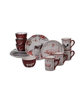 Certified International - Farmhouse 16pc Dinnerware Set