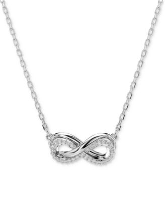 Swarovski - Silver-Tone & Rose Gold-Tone Hyperbola Infinity Pendant Necklace, 15" + 2-3/4" extender