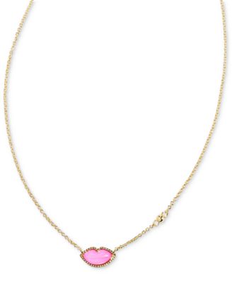Kendra Scott - 14k Gold-Plated Gemstone Lips 18" Adjustable Reversible Pendant Necklace