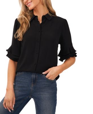 CeCe - Ruffle-Sleeve Shirt