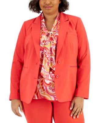 Tahari ASL - Plus Size Peak-Lapel Two-Button Blazer