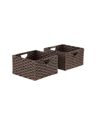 Seville Classics - Foldable Handwoven Cube Storage Baskets, Set of 2