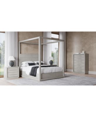 Tivie 3pc Bedroom Set (King Canopy Bed + Chest + Nightstand), Created for Macy's image
