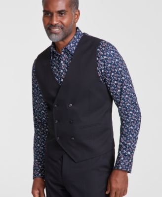 Men's Classic-Fit Solid Double-Breasted Suit Separate Vest image