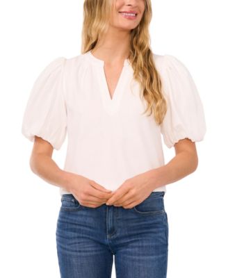 CeCe - Women's Short-Puffed-Sleeve Blouse