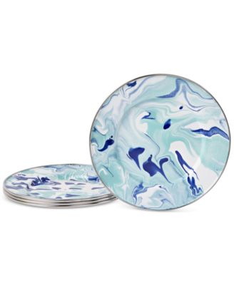 Lagoon Dinner Enameled Steel Dinner Plates, Set of 4 image