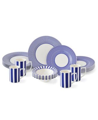Blue Italian Steccato 16 Pc. Dinnerware Set, Service for 4 image