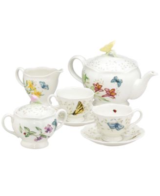 Lenox - "Butterfly Meadow" 7-Piece Tea Set, Service for Two