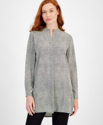 Anne Klein - Floral-Print Long-Length Tunic