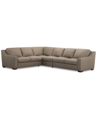 CLOSEOUT! Kovner 4-Pc. Leather Sectional L-Shaped Set, Created for Macy's image