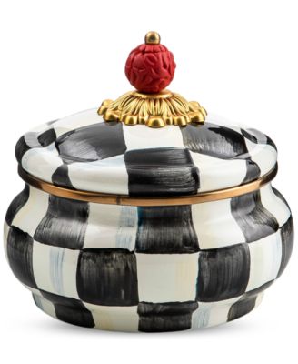 MacKenzie-Childs - Courtly Checks Enameled Steel Squash Pot Canister