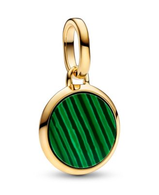 14K Gold-Plated Green Engravable Mini Medallion Charm image
