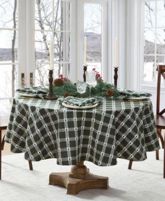 Sherwood Tree Dobby Cotton Round Tablecloth, 70"x 70" image