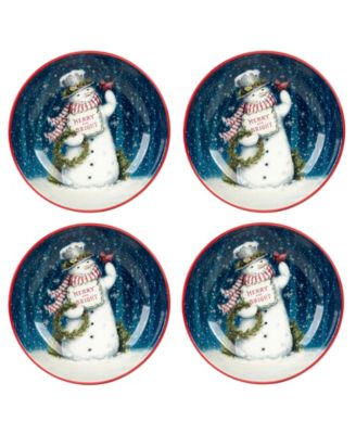 Snowman Greetings Soup Bowls, Set of 4 image