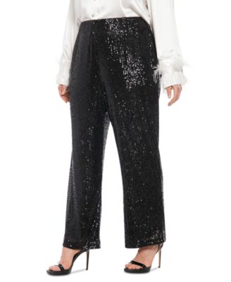 Muse - Plus Size Sequined Pull-On Pants