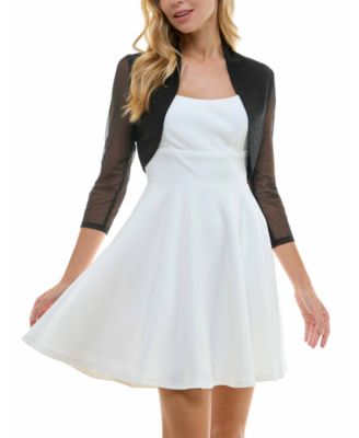 City Studios - Juniors' Glittered Open-Front Shrug