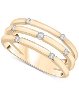 Wrapped - Diamond Three Row Stack Look Ring (1/6 ct. t.w.) in 10k Gold