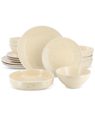 Elama - Emilia 16-Pc. Stoneware Dinnerware Set, Service for 4