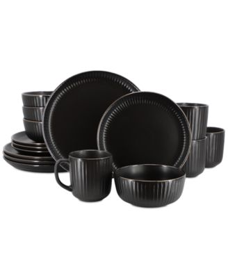 Elama - Leo 16-Pc. Stoneware Dinnerware Set, Service for 4