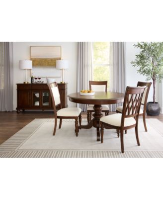 Macy's - Daria 5 Pc. Dining Set (Round Table & 4 Upholstered Side Chairs)