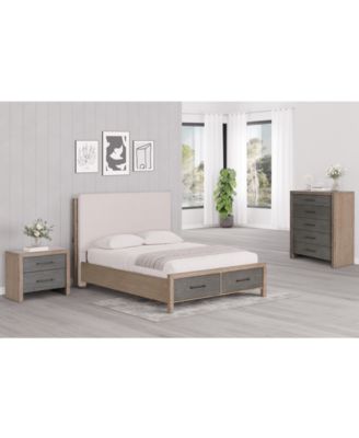 CLOSEOUT! Portmore 3pc California King Storage Set (Upholstered Bed, Chest & 2-Drawer Nightstand with soft close drawers), Created for Macy's image