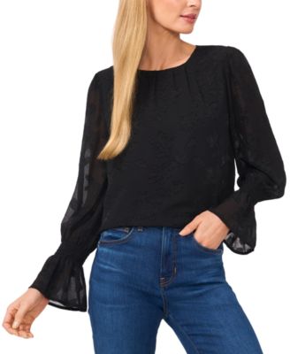 CeCe - Women's Smocked-Cuff Blouse