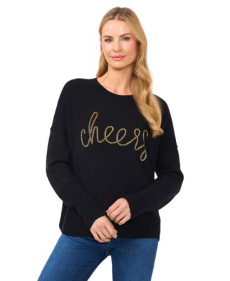 CeCe - Women's Long-Sleeve Cheers Script Sweater