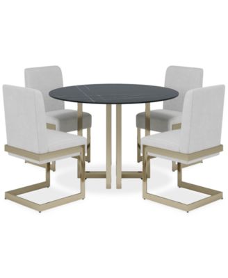 Furniture - Emila 5pc Dining Set (Round Table + 4 Chairs), Created for Macy's