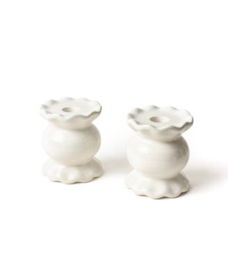 Signature Small Knob Candle Holder with Ruffle, Set of 2 image