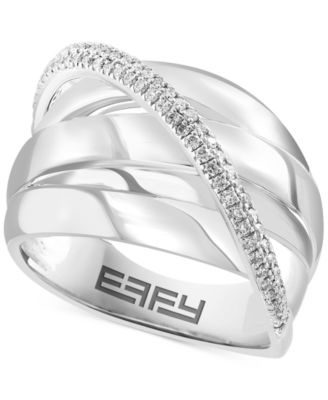 EFFY Collection - Diamond Crossover Multirow Ring (1/4 ct. t.w.) in Sterling Silver