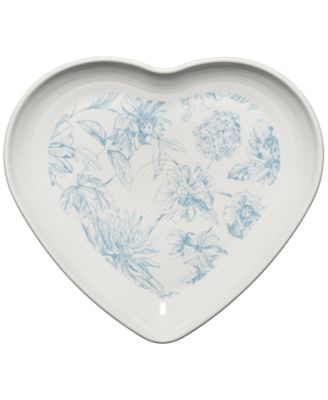 Botanical Floral Heart Shaped Plate 9" image