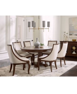 Macy's - Nelman 7-Pc. Round Dining Set (Table & 6 Host Chairs), Created for