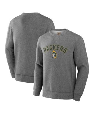 Fanatics - Men's Heather Gray Green Bay Packers Loop Terry Pullover Sweatshirt