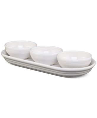 Fiesta - 4-Piece Ceramic Bowl & Tray Condiment Serving Set