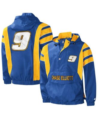 Starter - Men's Royal, Yellow Chase Elliott Impact Half-Snap Pullover Jacket