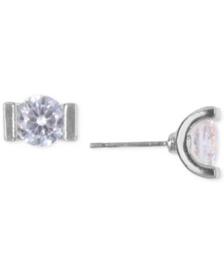 lonna & lilly - Silver-Tone Tension-Set Crystal Stud Earrings